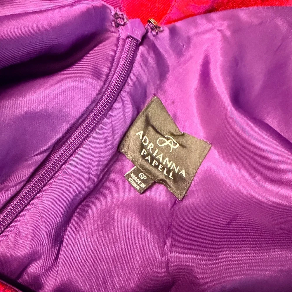 Adrianna Papell Fuchsia and Purple Floral Maxi Gown Sz 6P petite 6 - Picture 3 of 5